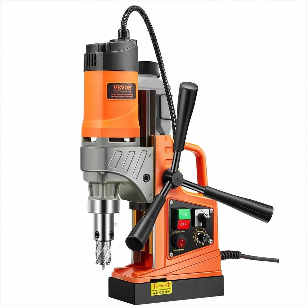 Magnetinės gręžimo staklės metalui 1450W, nešiojamas elektrinis magnetinis gręžtuvas, kintamas greitis, 2 grąžtai, 40mm gręžimo skersmuo, namų remontui ir pramonei