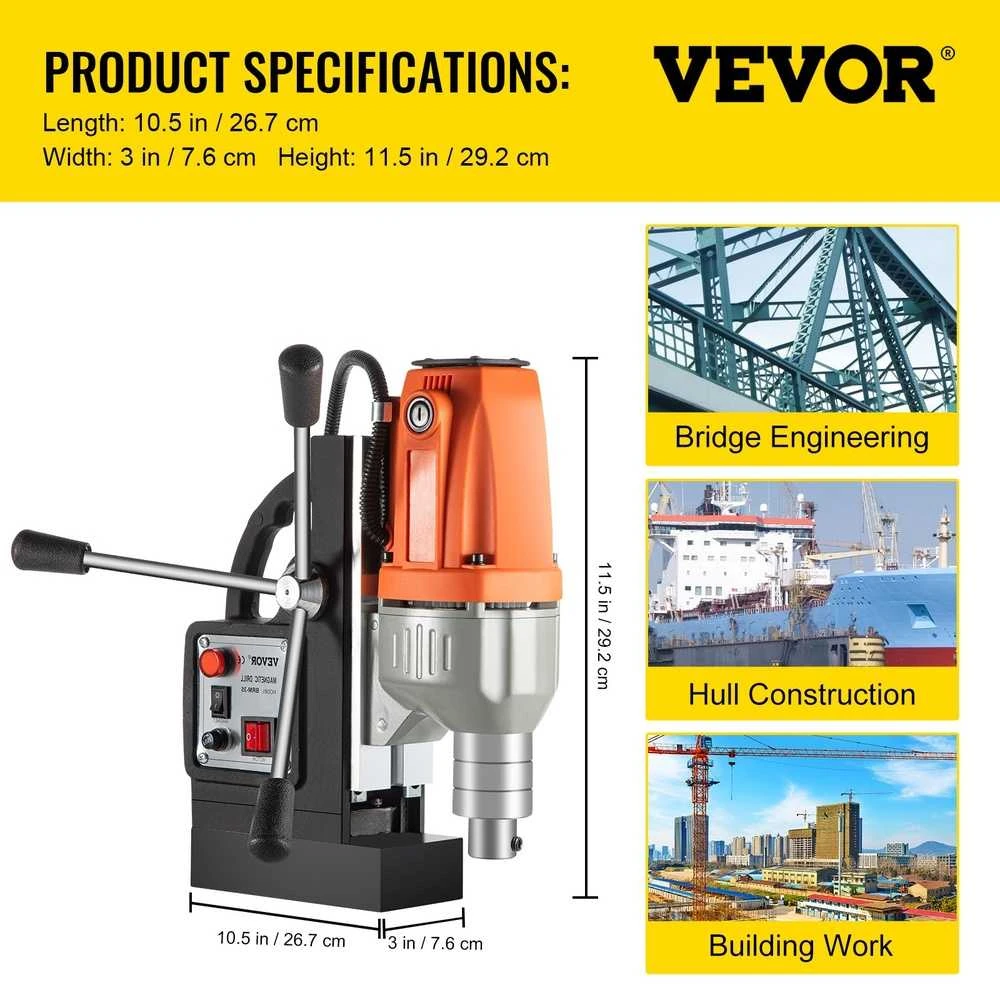 Grąžtas VEVOR Magnetinė gręžimo mašina 220V-240V 980W