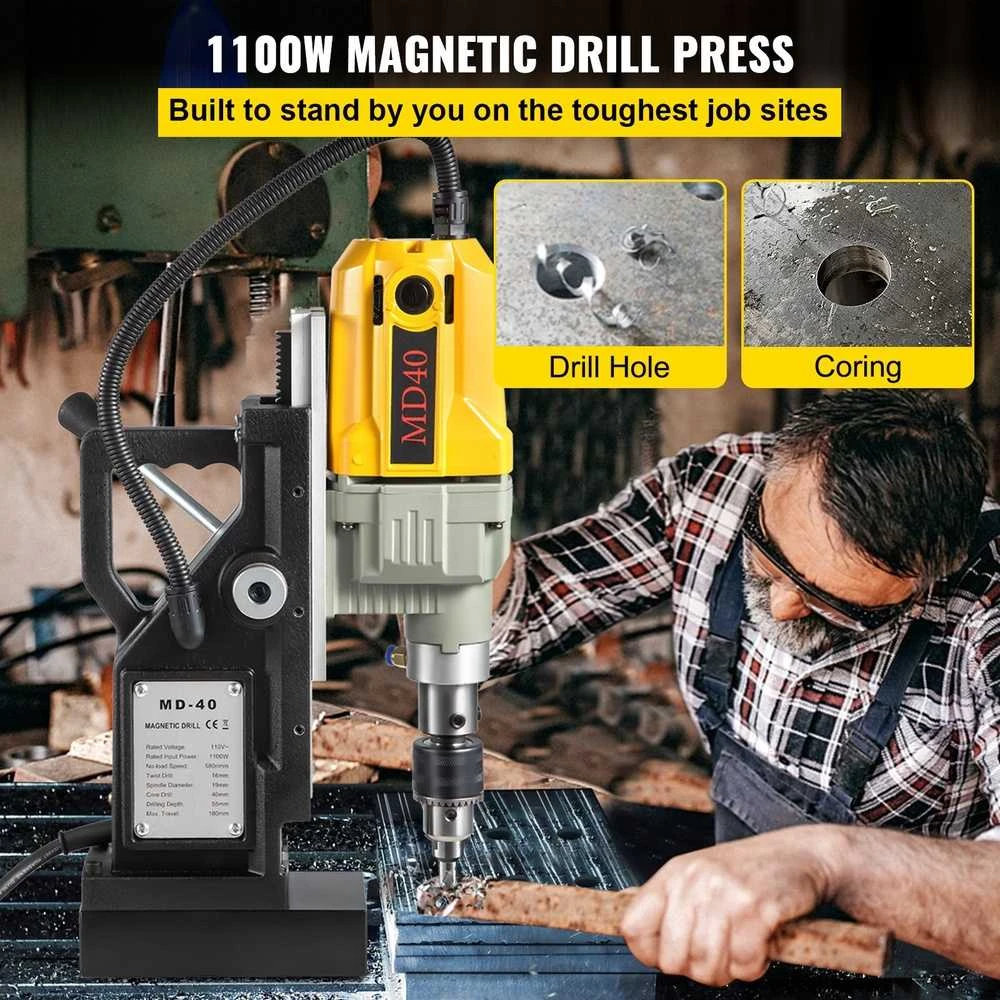 Magnetinis gręžimo staklės 1100W. Nešiojamas magnetinis grąžtas, metalo gręžimo įranga, šerdinis grąžtas.