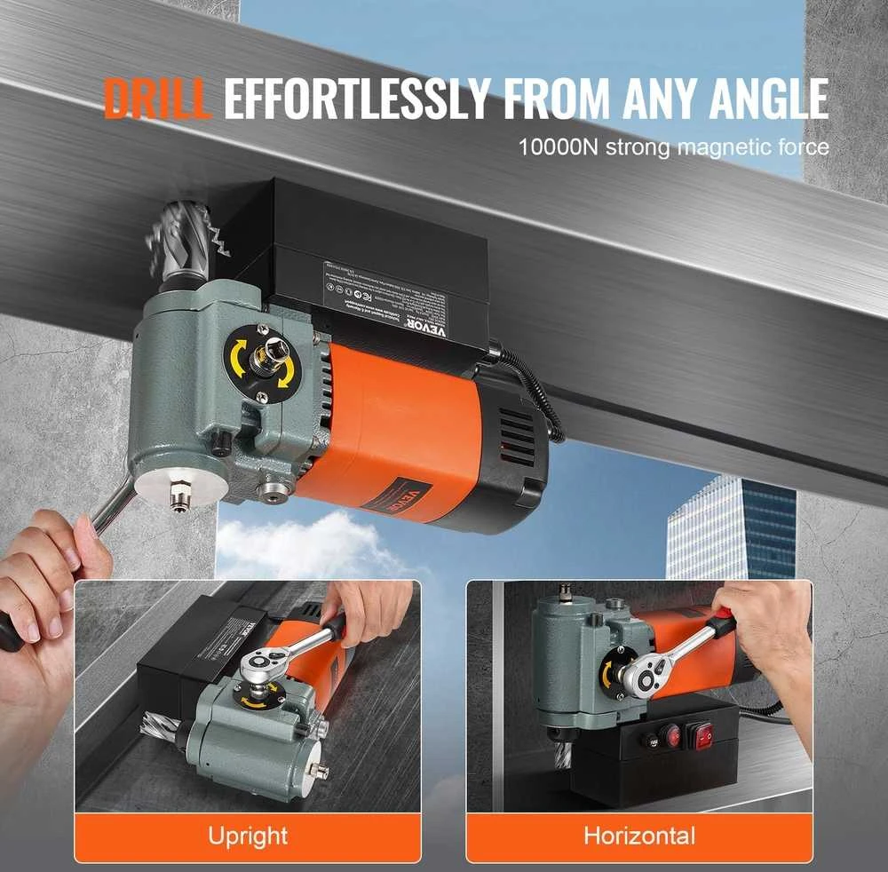 Magnetinis gręžimo stakles 1300W metalo gręžimui, žemo profilio nešiojamas magnetinis gręžtuvas, lengvas magnetinis šerdies gręžtuvas, kompaktiškas magnetinis gręžimo stakles