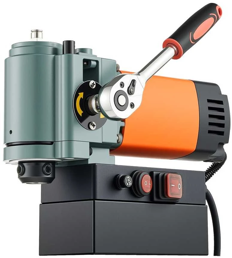 Magnetinis gręžtuvas 1300W, 35mm, metalinis, apsauga, aušinimas + grąžtai 6 vnt. kompaktiškas, mažas