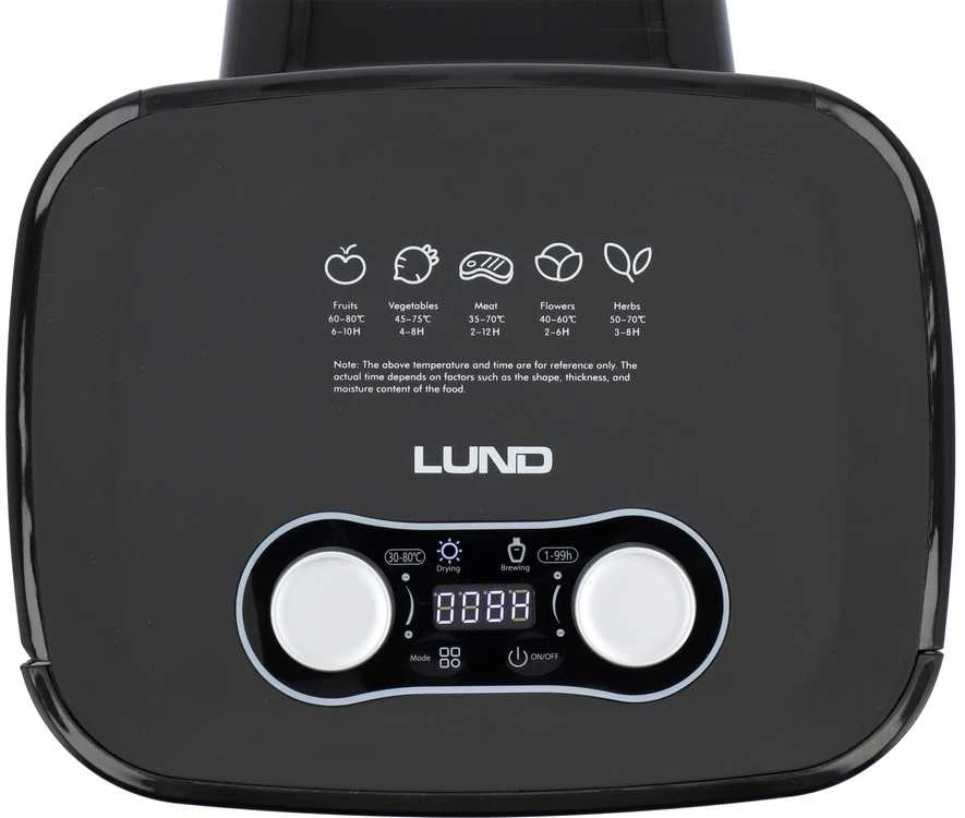 Lund Maisto dehidratorius, vaisiams, daržovėms ir žolelėms, 300W, 5 padėklų maisto džiovintuvas, skaitmeninis temperatūros valdymas