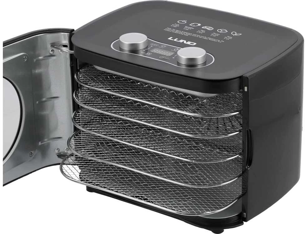 Lund Maisto dehidratorius, vaisiams, daržovėms ir žolelėms, 300W, 5 padėklų maisto džiovintuvas, skaitmeninis temperatūros valdymas