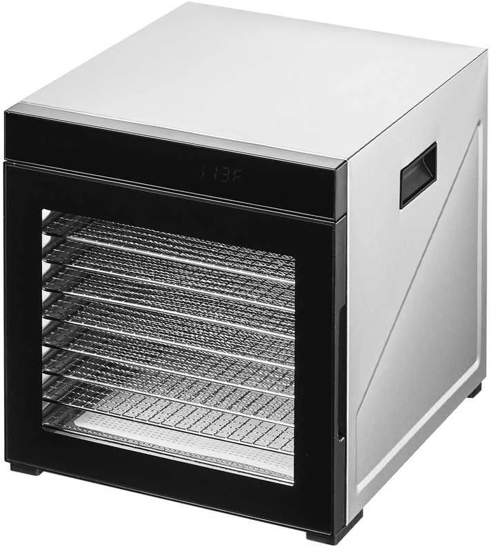 Maisto džiovintuvas, 10 padėklų, nerūdijantis plienas, 1000 W galia, mėsos ir vaisių džiovinimo aparatas