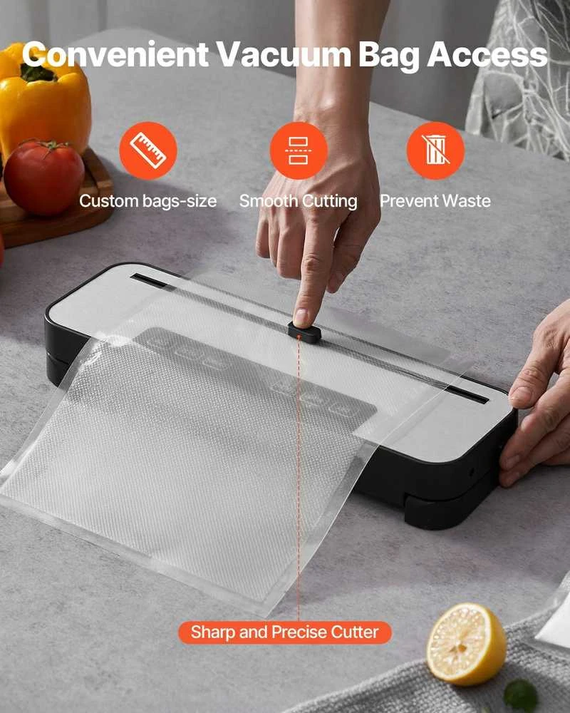 Maisto vakuuminis sandariklis 5 viename, kompaktiškas automatinis maisto taupytuvas, 100 W virtuvės vakuuminis sandariklis