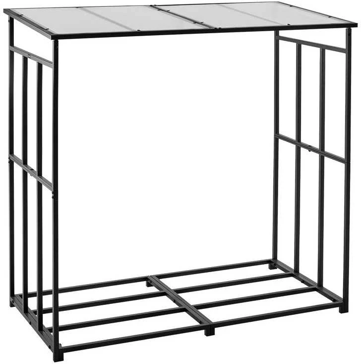Malkų stovas su stogu, lauko malkinė, 1.85m malkų laikiklis, tvirtas malkų stovas, sodo malkinė