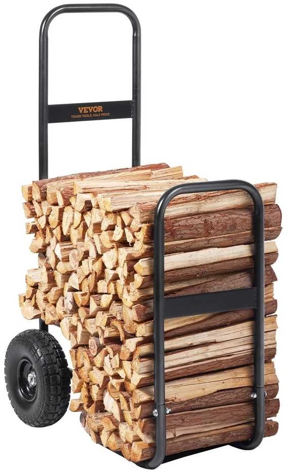 Malkų vežimėlis 113 kg, su vandeniui atspariu audiniu, tvirtas plieno rėmas, malkinės, malkų pervežimo priemonė