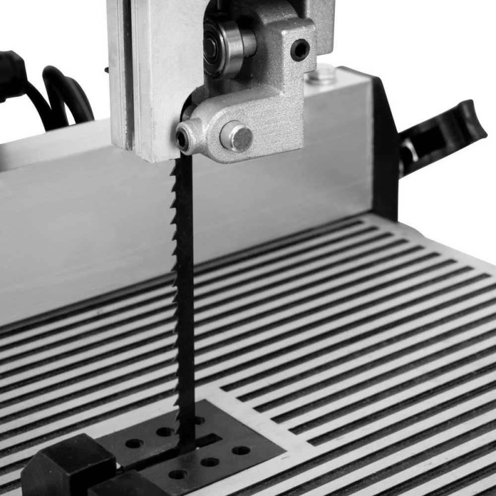 Medienos juostinis pjūklas, tikslus medienos apdirbimo įrankis, 250W variklis, 80mm pjovimo aukštis, stalo pjūklas su dulkių anga