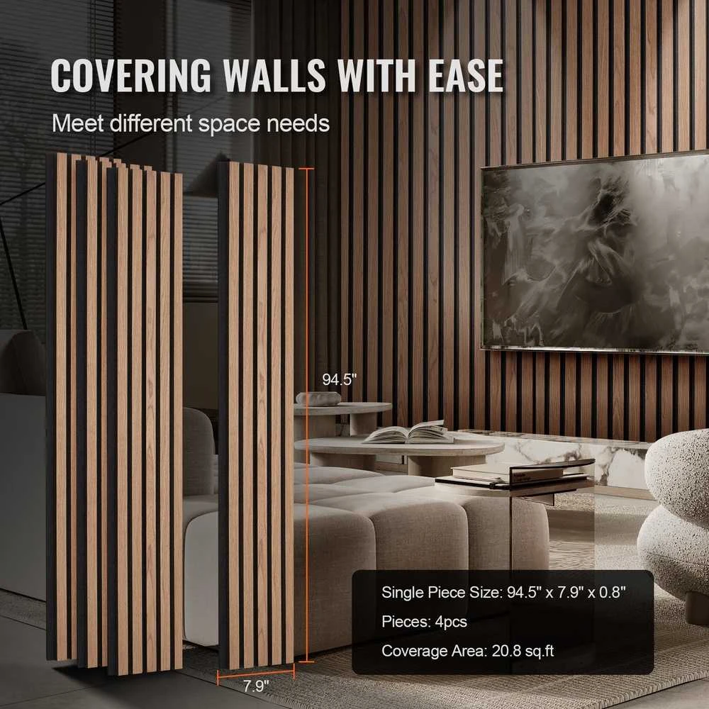 Medienos lentjuosčių akustinai paneliai, riešuto apdaila, modernus sienų dekoras, garso izoliaciniai sienų paneliai, triukšmo mažinimo paneliai