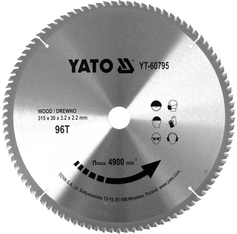 Yato Medienos pjūklo diskas, 315x96Tx30mm, skirtas medienai, medienos pagrindo plokštėms, plastikams pjauti