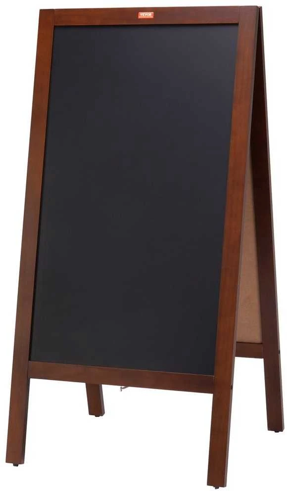 Medinė A formos kreidinė lenta, dvipusė kreidinė lenta namams, restoranui, vestuvėms, 60 x 90 cm nešiojama kreidinė lenta