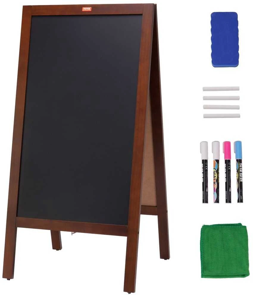 Medinė A formos kreidinė lenta, dvipusė kreidinė lenta namams, restoranui, vestuvėms, 60 x 90 cm nešiojama kreidinė lenta