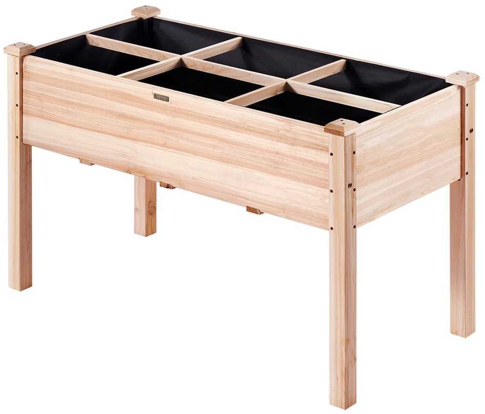Medinė sodo lysvė, pakelta daigyklė, daržovėms, žolelėms ir gėlėms, patvari eglės mediena, ergonomiškas aukštis