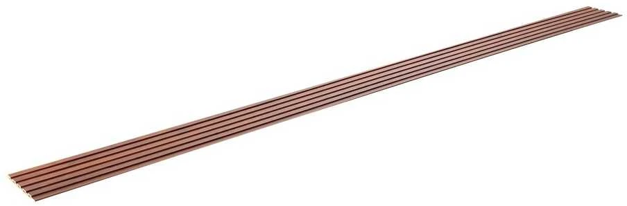 Medinės akustinės panelės 8 vnt, 2450x166x9 mm, moderniai sienai, juodo riešuto garso slopinimo panelės