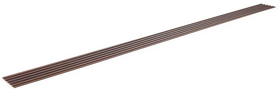 Medinės akustinės panelės 8 vnt., 2450x166x9 mm WPC sienų panelė, tamsiai tikmedžio spalvos garso izoliacinė sienų panelė