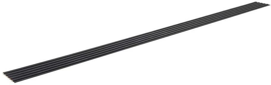 Medinės akustinės plokštės, 8 vnt 2450x166 mm, moderniai sienai, matinės juodos spalvos garso slopinimo plokštės