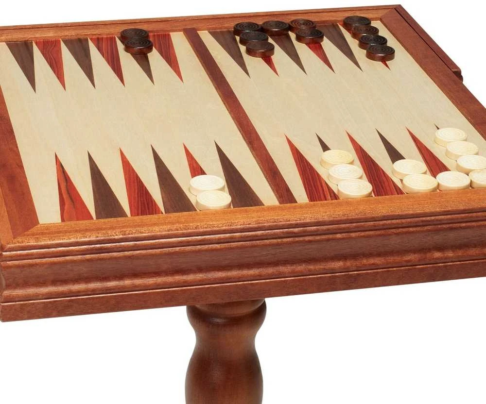 Medinis 3in1 šachmatų, šaškių, nardų stalas 65cm, šeimai, dovanai, žaidimų rinkinys