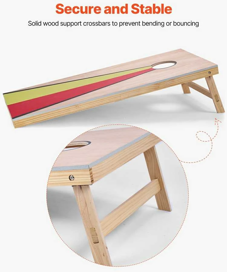 Medinis Cornhole Rinkinys, Nešiojamas Corn Hole Žaidimas, Lauko Kiemos Žaidimas, Šeimos Pramogos, Pupelių Maišelių Mėtymo Žaidimas