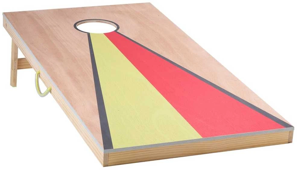 Medinis Cornhole Rinkinys, Nešiojamas Corn Hole Žaidimas, Lauko Kiemos Žaidimas, Šeimos Pramogos, Pupelių Maišelių Mėtymo Žaidimas