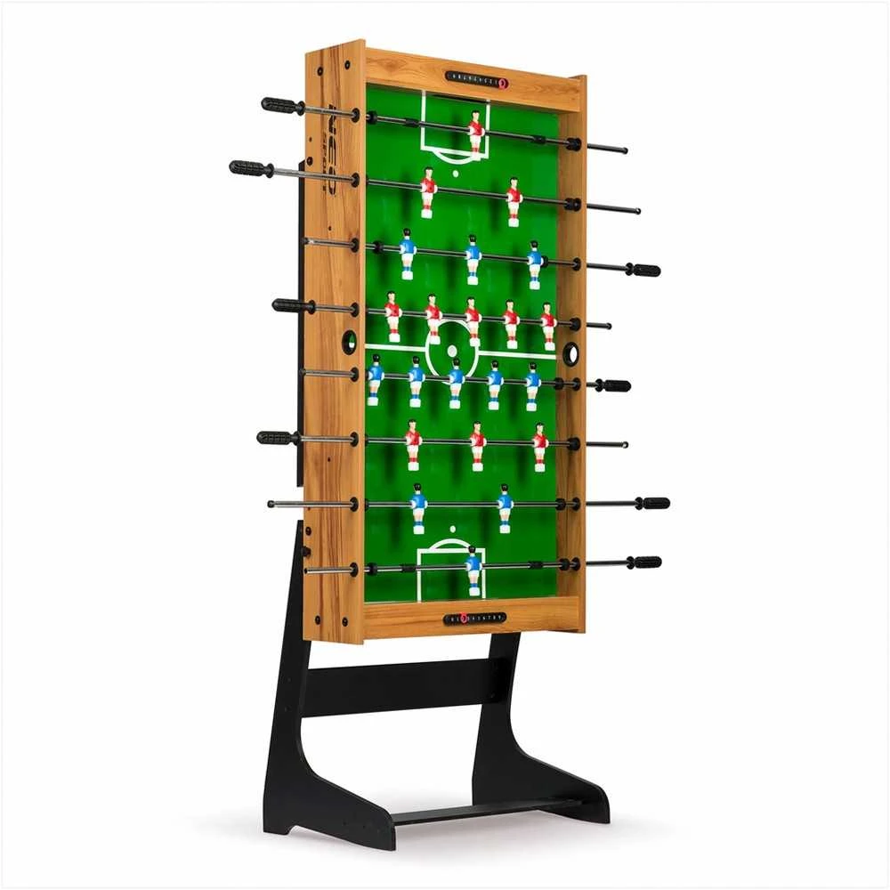 Neo-Sport Medinis stalo futbolo stalas, didelis šeimos žaidimas, sulankstomas dizainas, su švieslentėmis, 120 x 60 cm stalo futbolo stalas
