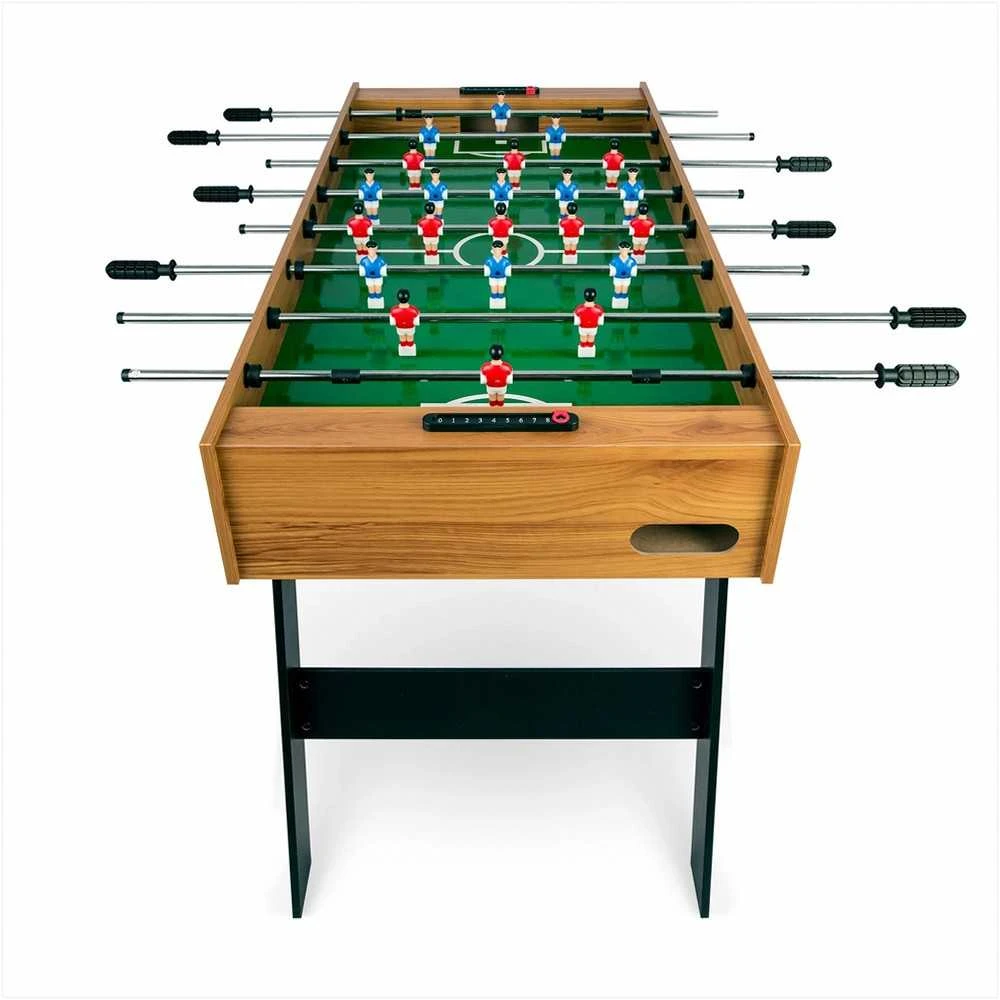 Neo-Sport Medinis stalo futbolo stalas, didelis šeimos žaidimas, sulankstomas dizainas, su švieslentėmis, 120 x 60 cm stalo futbolo stalas