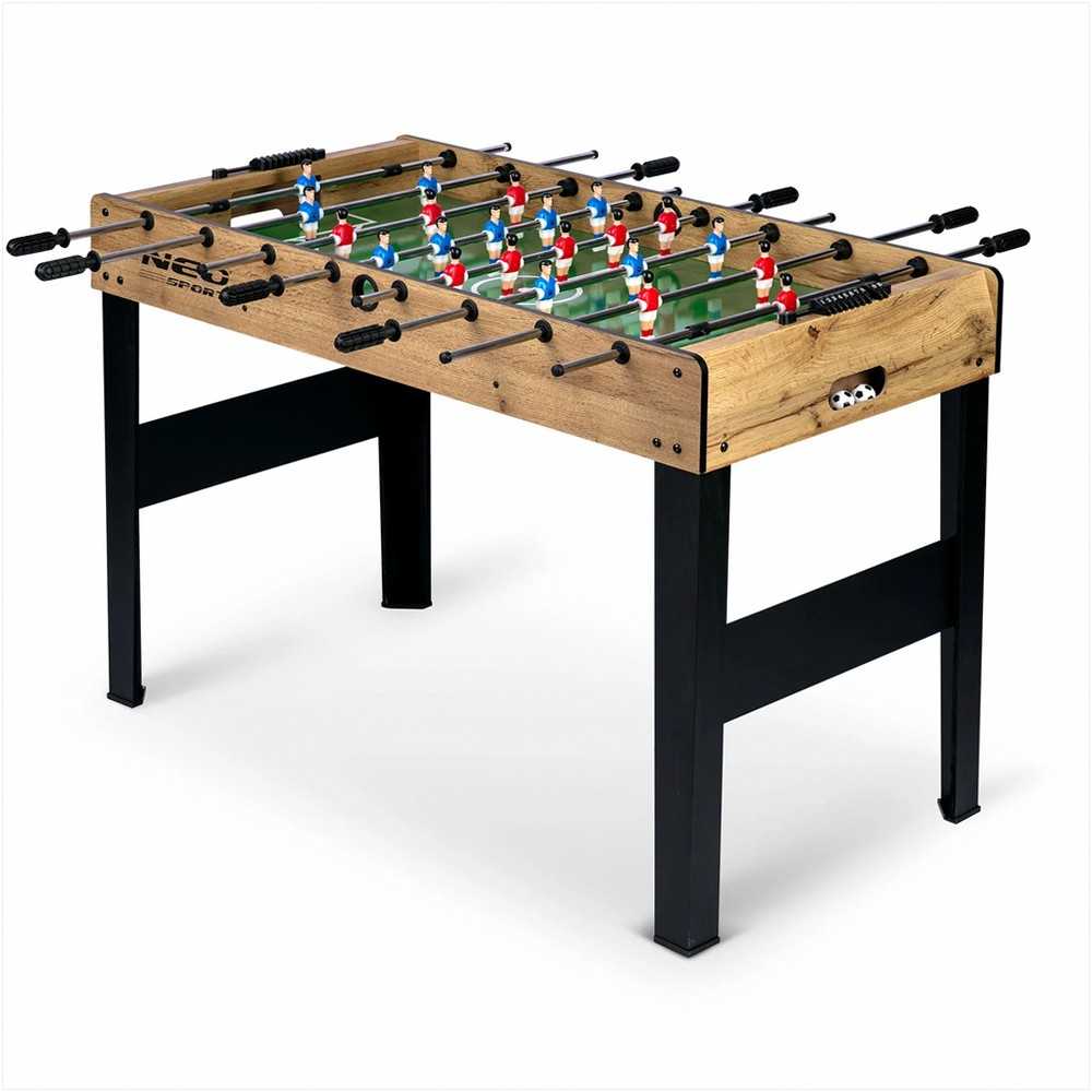 Medinis stalo futbolo stalas, didelis, su įvarčių skaitikliais, šeimos pramogoms, žaidimas patalpose, 115cm x 60cm x 78cm