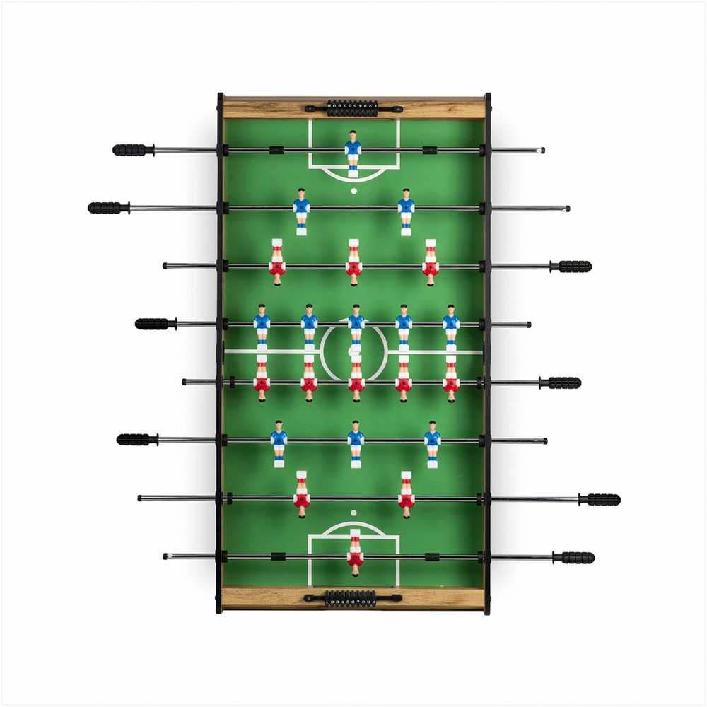 Medinis stalo futbolo stalas, didelis, su įvarčių skaitikliais, šeimos pramogoms, žaidimas patalpose, 115cm x 60cm x 78cm