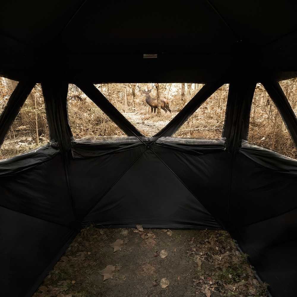Medžioklės palapinė, permatoma, 270°, 2-3 asmenims, maskuojanti, greito surinkimo, stebėjimui, fotografavimui