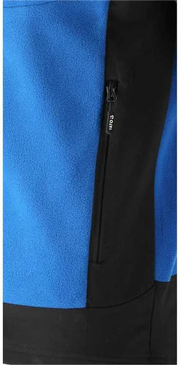 Yato Mėlynas darbo fliso džemperis su gobtuvu, 3XL dydžio, šilta darbo striukė, funkcionalūs darbo drabužiai, žieminis darbo džemperis