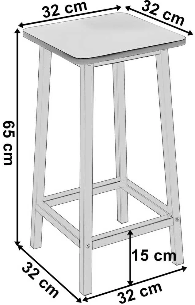 Metalinė baro kėdė virtuvei, 65 cm, juoda-ąžuolo, vintažinė, lofto, industrinio stiliaus, baro taburetė, pusbario kėdė