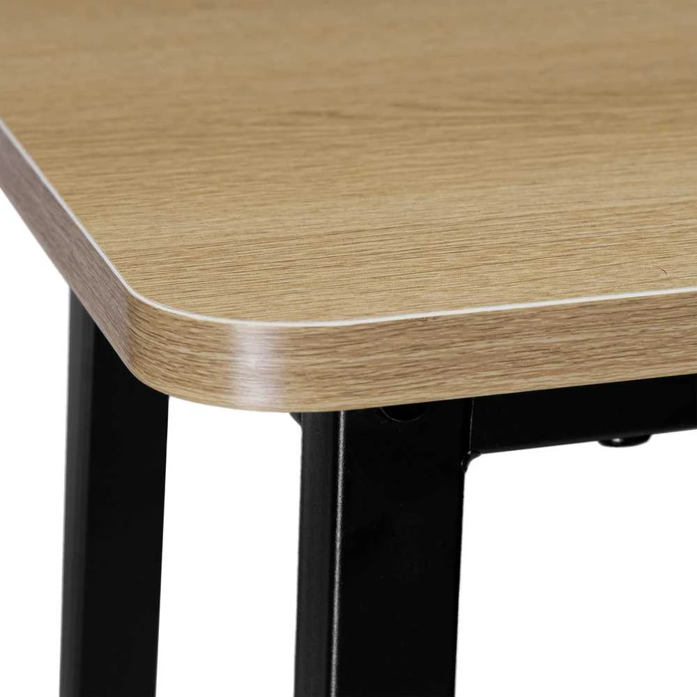 Metalinė baro kėdė virtuvei, 65 cm, juoda-ąžuolo, vintažinė, lofto, industrinio stiliaus, baro taburetė, pusbario kėdė