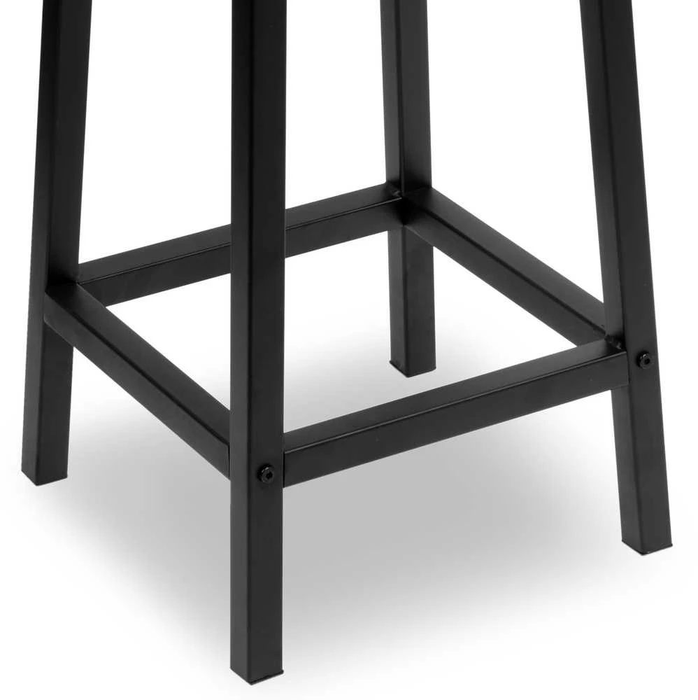 Metalinė baro kėdė virtuvės salai KENT RUSTIC, juoda/sendinto ąžuolo, pusbario kėdė, baro taburetė