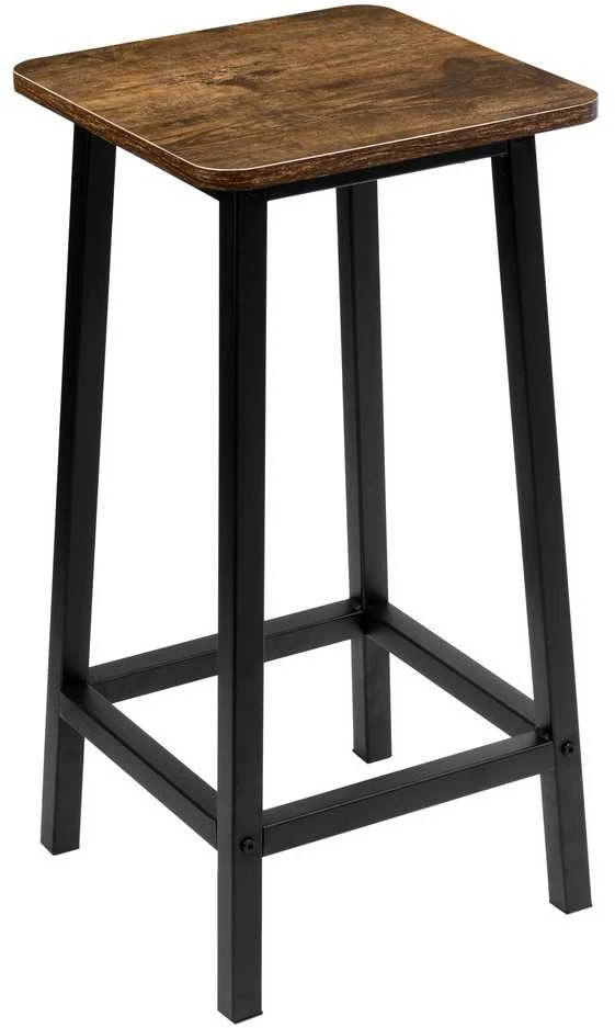 Metalinė baro kėdė virtuvės salai KENT RUSTIC, juoda/sendinto ąžuolo, pusbario kėdė, baro taburetė