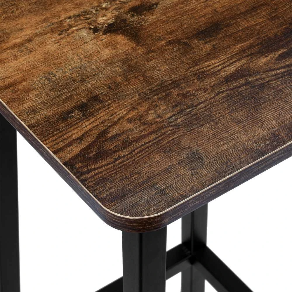 Metalinė baro kėdė virtuvės salai KENT RUSTIC, juoda/sendinto ąžuolo, pusbario kėdė, baro taburetė
