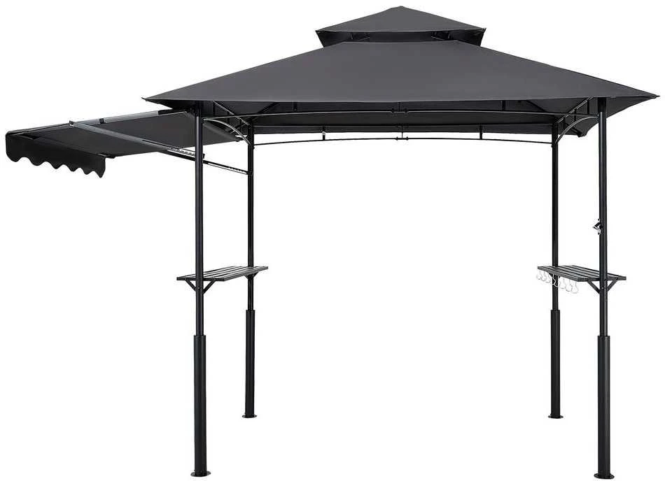 Metalinė BBQ pavėsinė, lauko grilio pastogė, sodo stogelis, terasos grilio palapinė, 2.43m x 1.5m grilio pavėsinė sodui