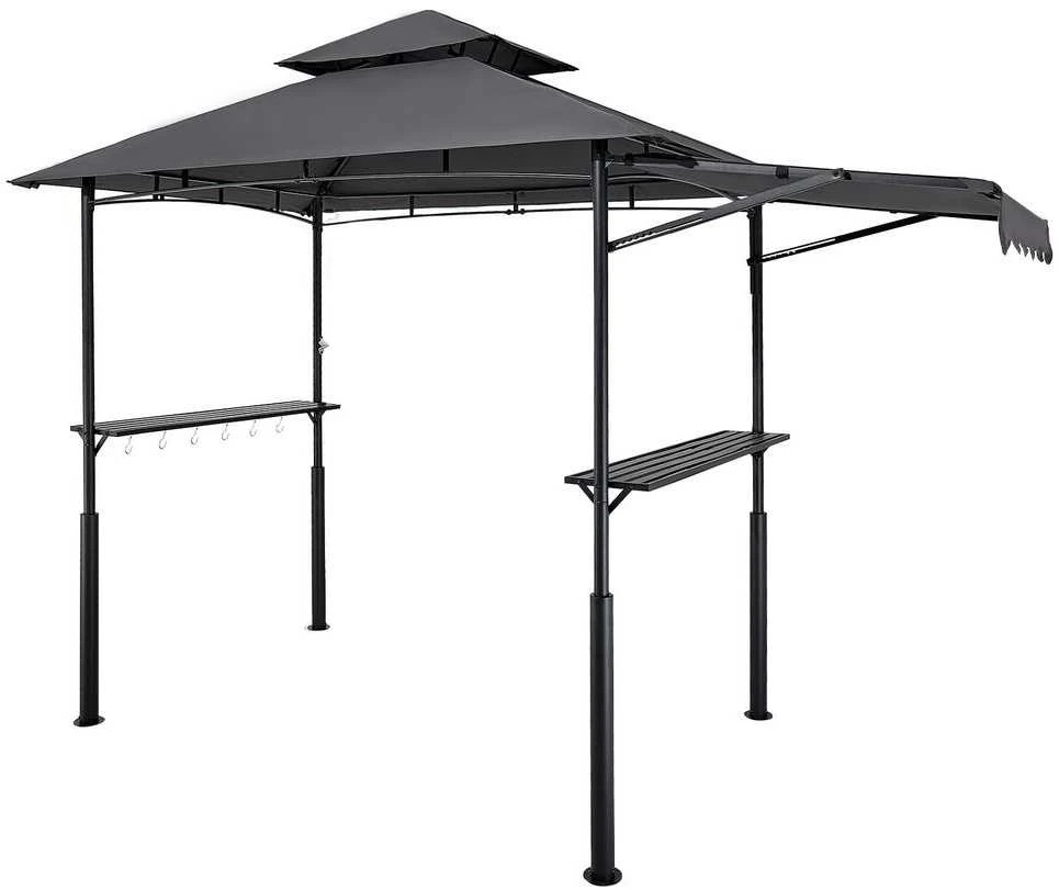 Metalinė BBQ pavėsinė, lauko grilio pastogė, sodo stogelis, terasos grilio palapinė, 2.43m x 1.5m grilio pavėsinė sodui