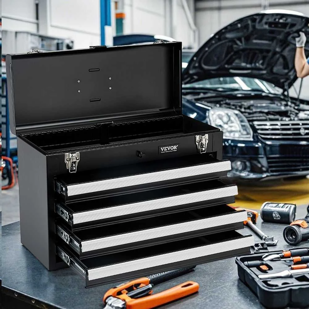 Metalinė įrankių dėžė, nešiojamas įrankių organizatorius, 4 stalčių įrankių dėžė, maža metalinė įrankių dėžė, rakinama įrankių dėžė, tvirta įrankių dėžė