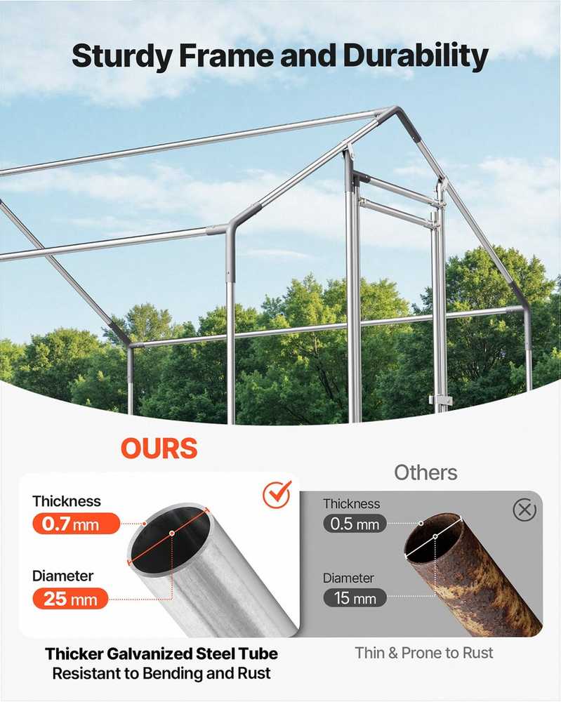 VEVOR Metalinis paukštidės aptvaras 2x2x2 m