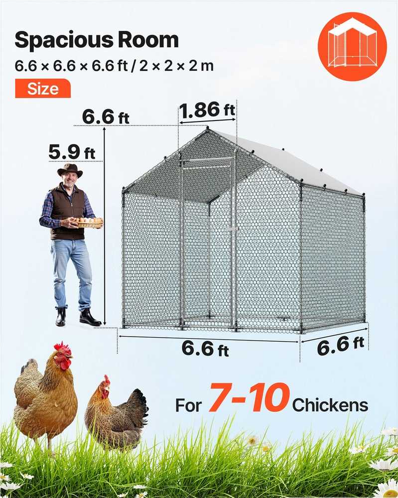 VEVOR Metalinis paukštidės aptvaras 2x2x2 m