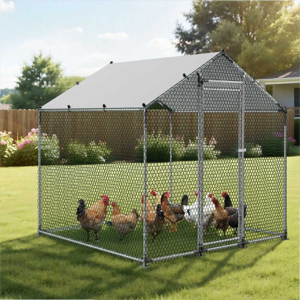 VEVOR Metalinis paukštidės aptvaras 2x2x2 m