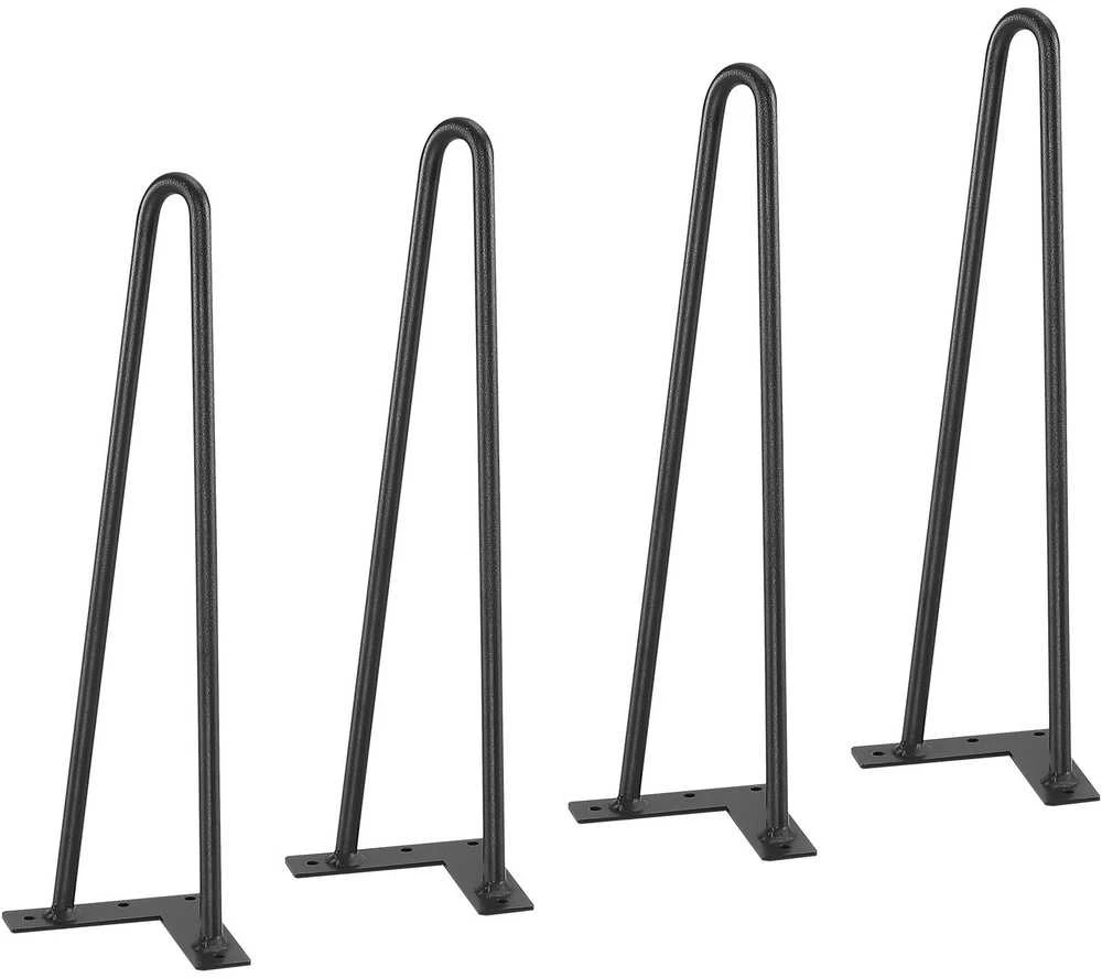 Metalinės baldų kojos 406 mm, "pasidaryk pats", 227 kg, stalo kojos, tvirtos, plaukų segtuko formos, DIY projektams, metalinės kojelės