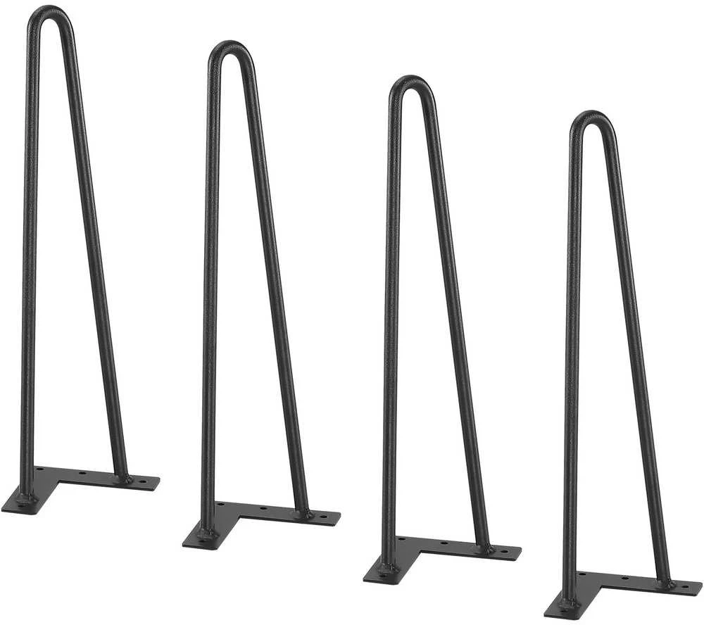 Metalinės baldų kojos 406 mm, "pasidaryk pats", 227 kg, stalo kojos, tvirtos, plaukų segtuko formos, DIY projektams, metalinės kojelės