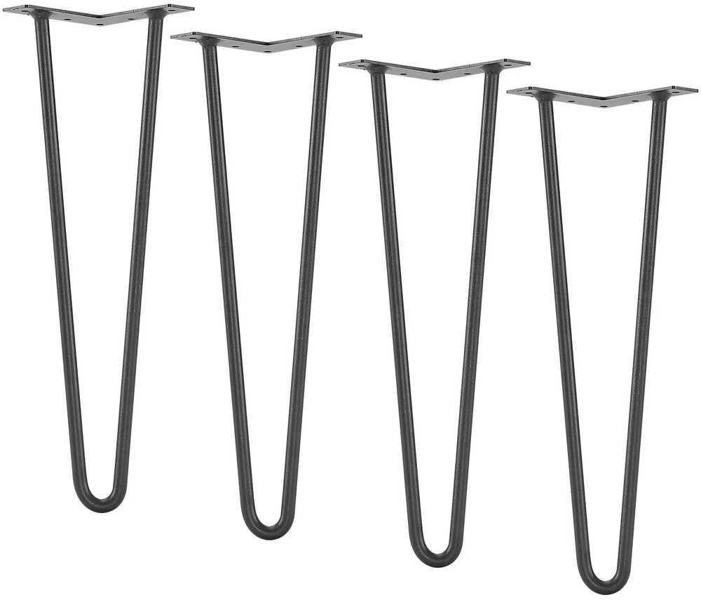 Metalinės baldų kojos 406 mm, "pasidaryk pats", 227 kg, stalo kojos, tvirtos, plaukų segtuko formos, DIY projektams, metalinės kojelės