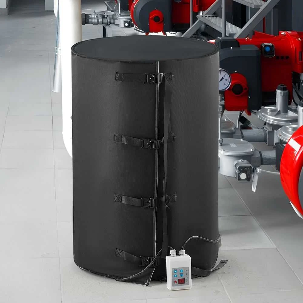 Metalinio būgno šildytuvas, 1300W reguliuojamas temperatūros valdymas, vandeniui atsparus būgno šildymo apvalkalas, pramoninis kibiro šildytuvas, 63°C būgno šildymo sprendimas