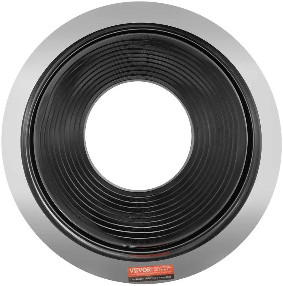 Metalinio stogo vamzdžio sandarinimo dangčiai 150-280 mm vamzdžiams, aukštai temperatūrai, juodas EPDM, 2 vnt. stogo ventiliacijos vamzdžio dangtis