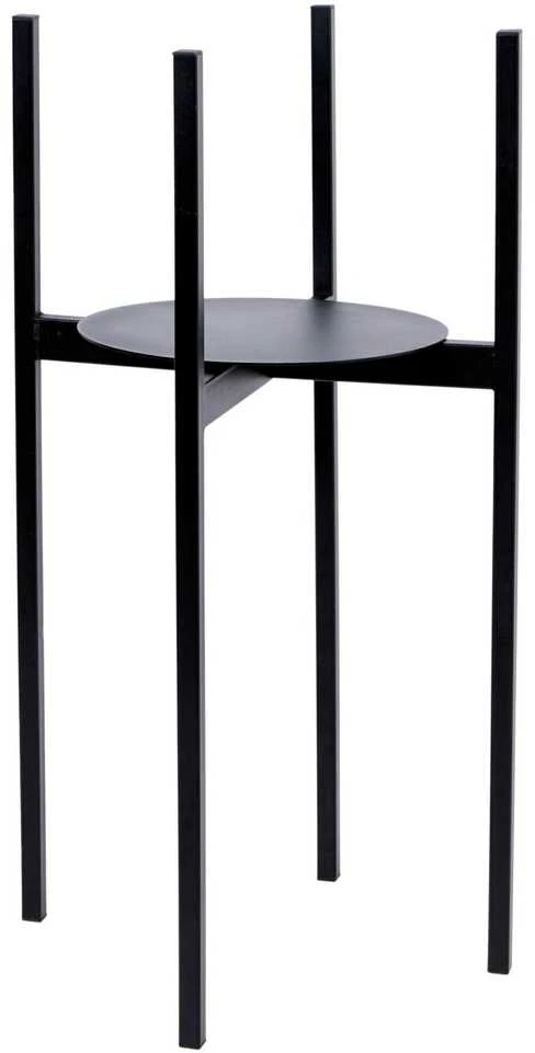 Metalinis augalų stovas gėlių vazonui, juodas, lofto stiliaus, 60 cm aukščio, kambarinis vazonų laikiklis, geležinis stovas augalams, dekoratyvinis padėklas gėlėms