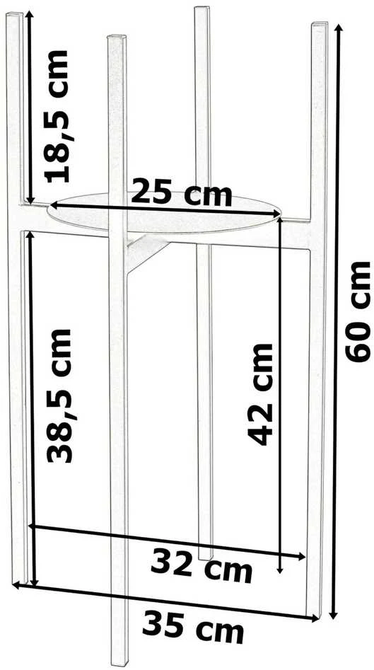 Metalinis augalų stovas gėlių vazonui, juodas, lofto stiliaus, 60 cm aukščio, kambarinis vazonų laikiklis, geležinis stovas augalams, dekoratyvinis padėklas gėlėms