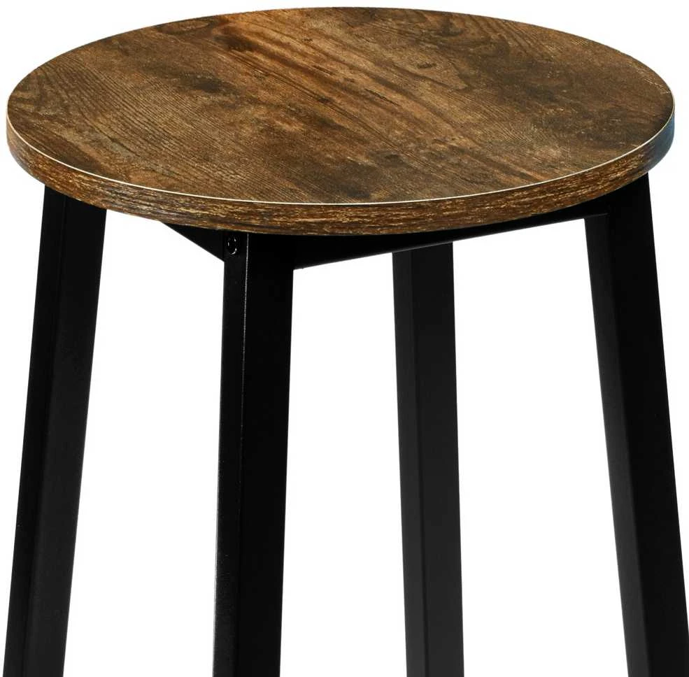Metalinis baro kėdė FLINT, rustic loft stiliaus, sendinto ąžuolo sėdynė, 65 cm aukščio, virtuvės baro taburetė, pusbario kėdė