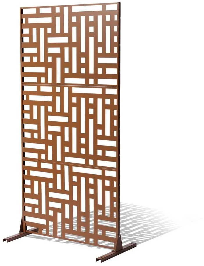 VEVOR Metalinė privatumo tvora 120 x 193 cm ruda