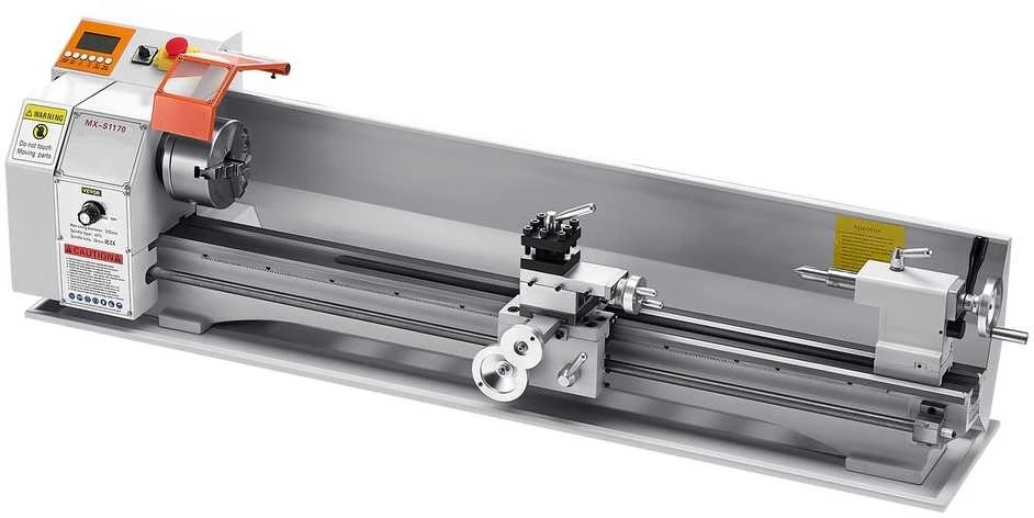 Metalinis tekinimo staklės 220x1000mm, automatinis padavimas, 1250W bešepetėlis variklis, tikslus stalinis tekinimo įrenginys, metalo apdirbimo staklės, mini tekinimo staklės